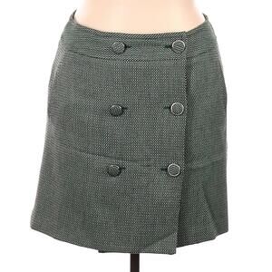 Button Houndstooth Skirt